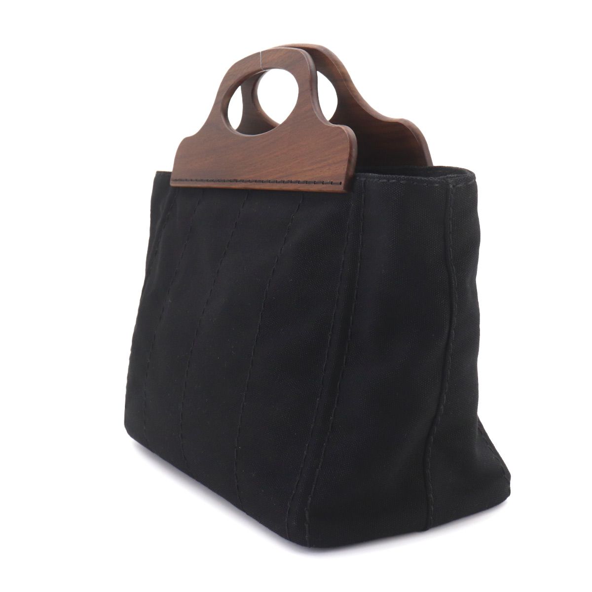 Prada Canapa 2-Way Bag Canvas Nero Black Silver — view 3