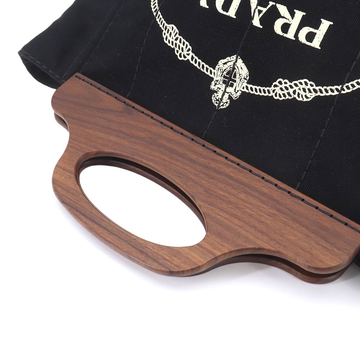 Prada Canapa 2-Way Bag Canvas Nero Black Silver — view 5