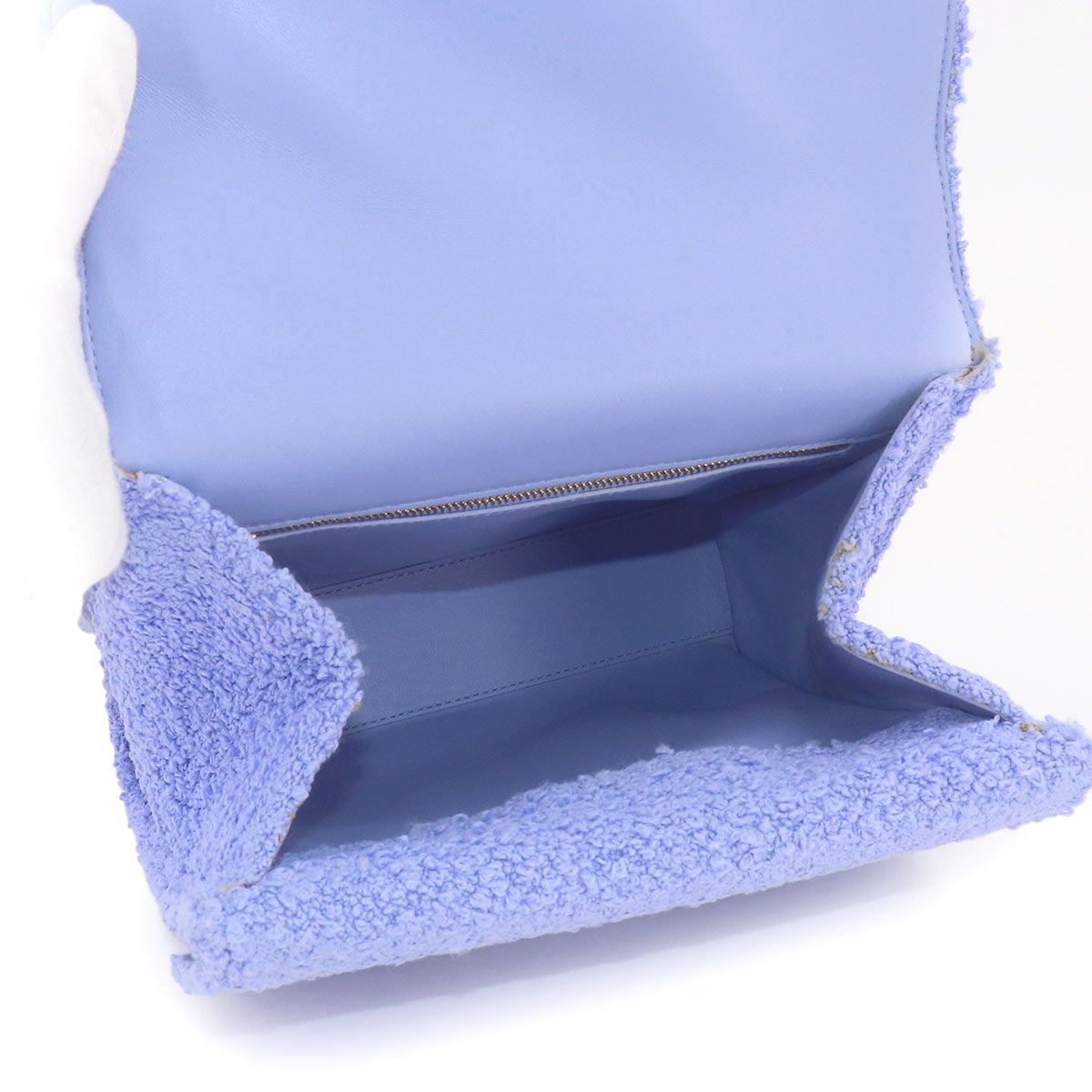 Bottega Veneta the Clip Shoulder Bag Cles Fabric Leather Perwinkle — view 7