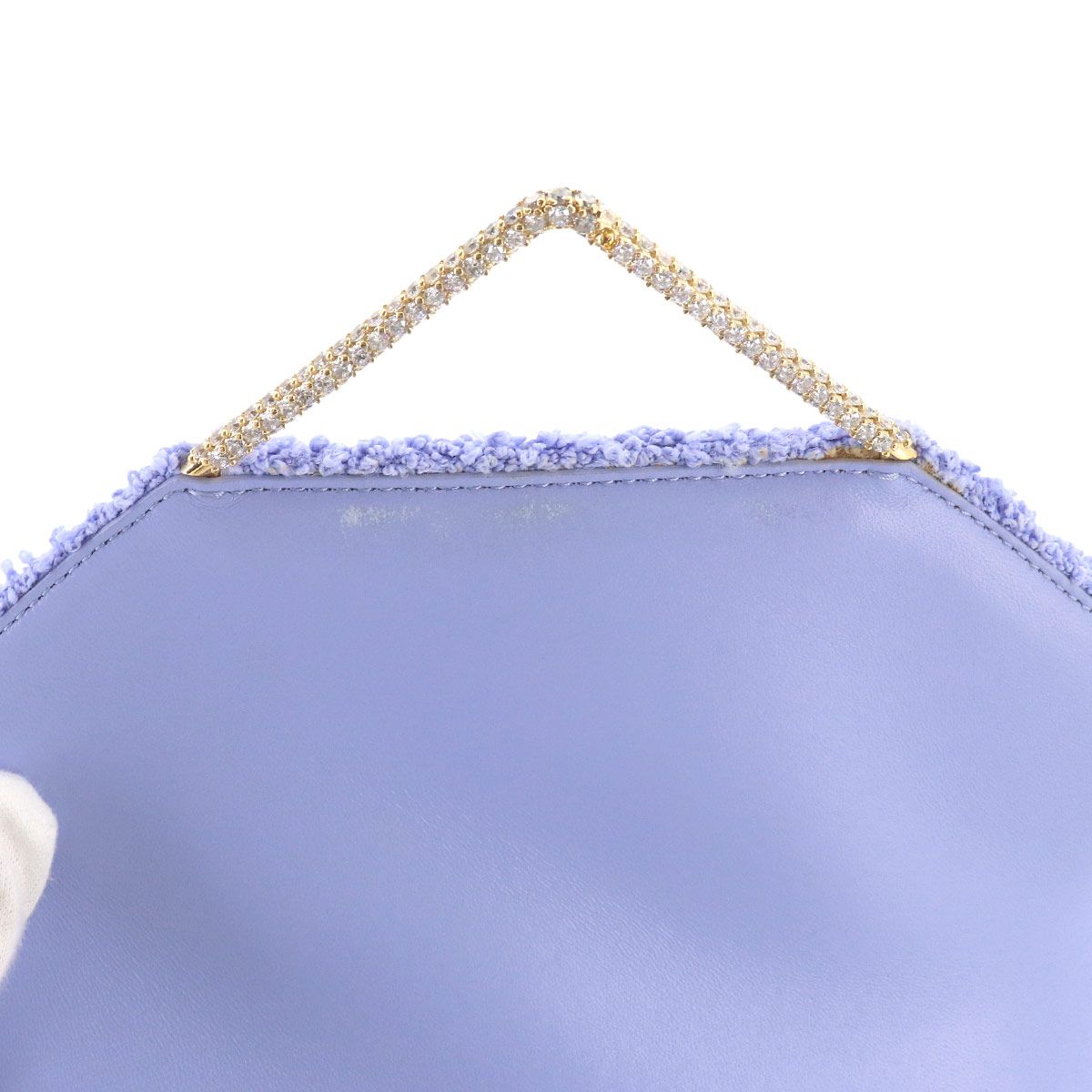 Bottega Veneta the Clip Shoulder Bag Cles Fabric Leather Perwinkle — view 8