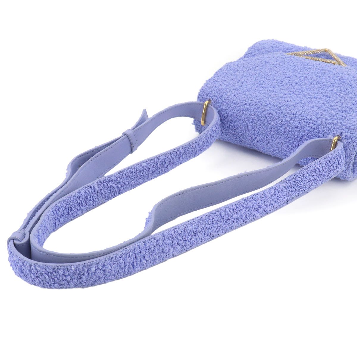 Bottega Veneta the Clip Shoulder Bag Cles Fabric Leather Perwinkle — view 6