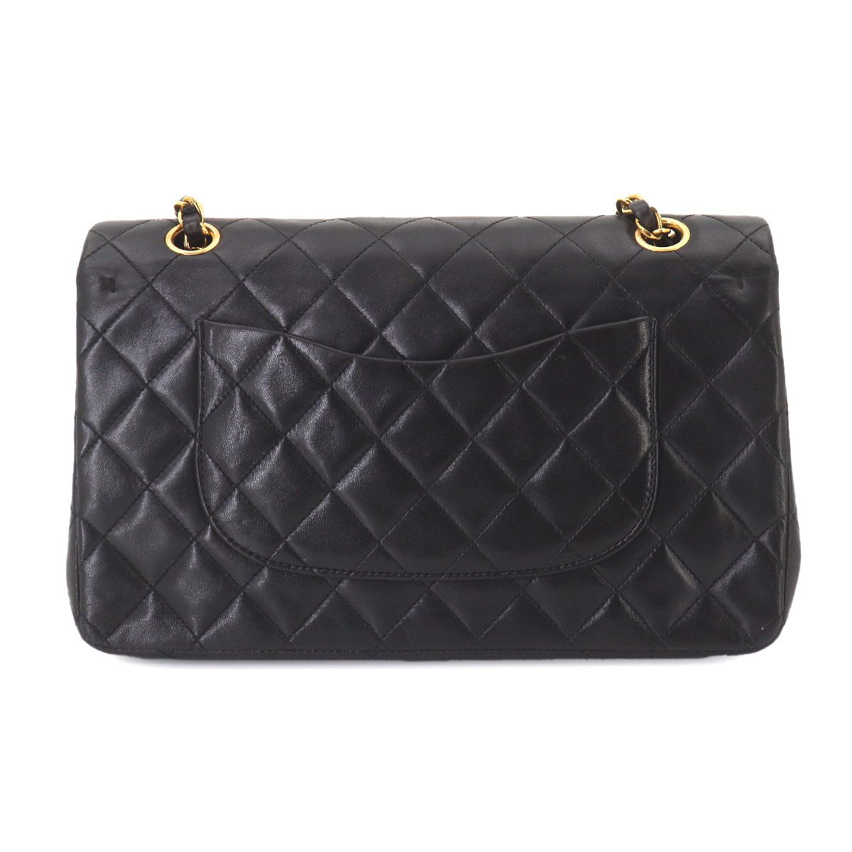 Chanel Quilted 25 Chain Shoulder Bag Lambskin Black Gold CC Logo — view 2
