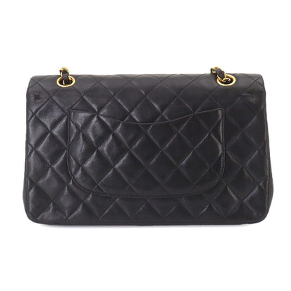 Chanel Quilted 25 Chain Shoulder Bag Lambskin Black Gold CC Logo — view 2