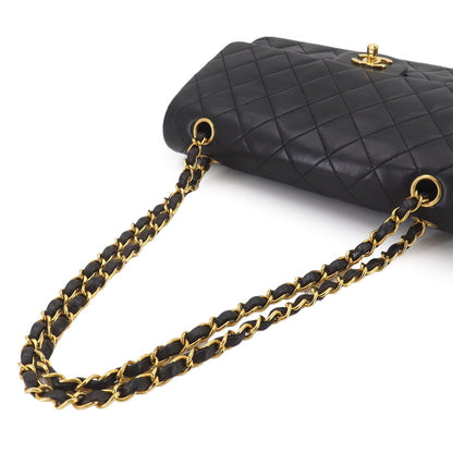 Chanel Quilted 25 Chain Shoulder Bag Lambskin Black Gold CC Logo — view 5
