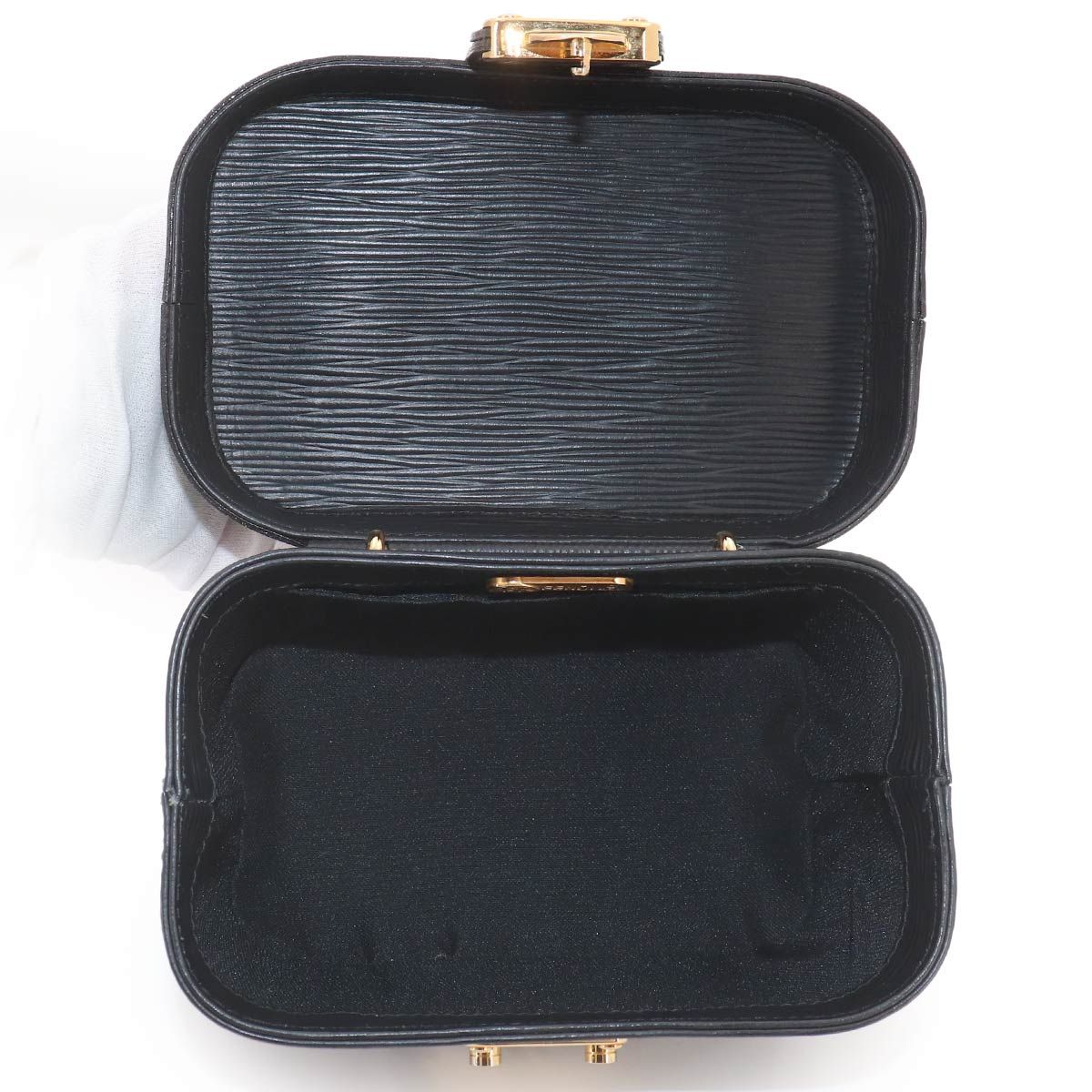 Fendi Epi Vanity 2-Way Bag Leather Black Gold Vintage — view 7