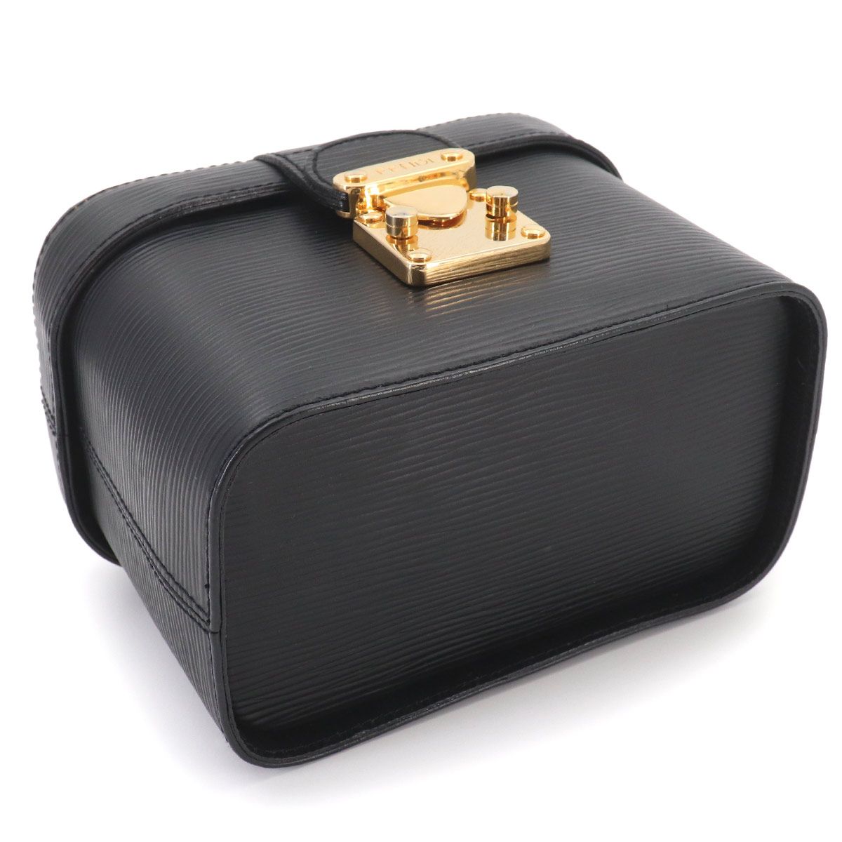 Fendi Epi Vanity 2-Way Bag Leather Black Gold Vintage — view 5