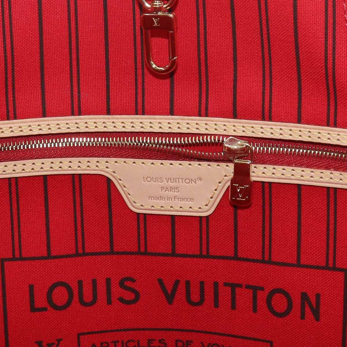 Louis Vuitton Monogram Neverfull Tote Brown Cerise — view 8