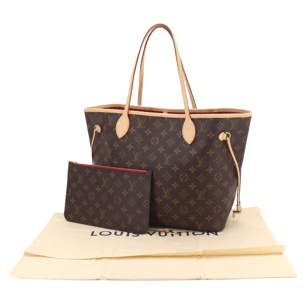 Louis Vuitton Monogram Neverfull Tote Brown Cerise — view 2