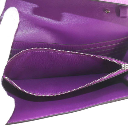 Hermes Constance Long Tougo Bifold Wallet Epsom Anemone Silver — view 7