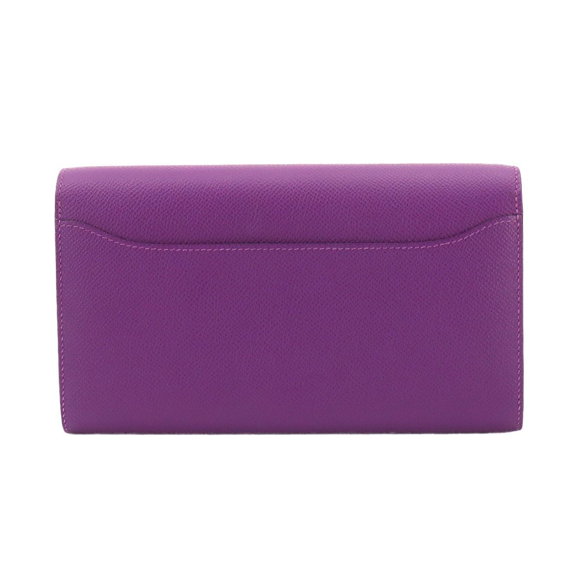 Hermes Constance Long Tougo Bifold Wallet Epsom Anemone Silver — view 3