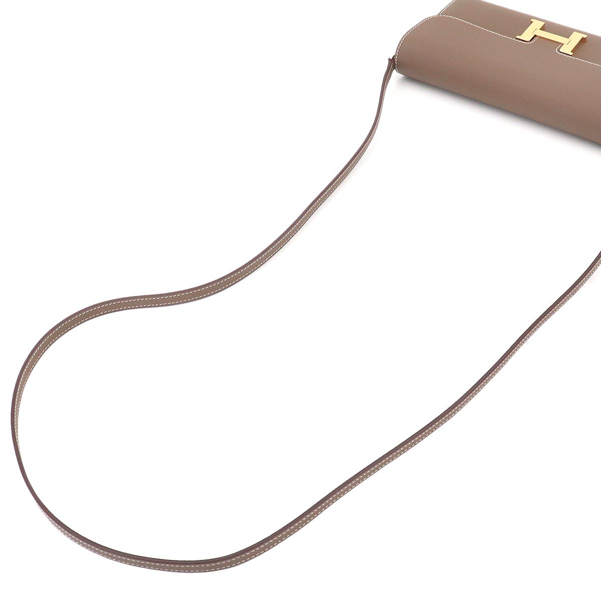 Hermes Constance Long Tougo Bifold Wallet Epsom Etoupe Gold — view 5