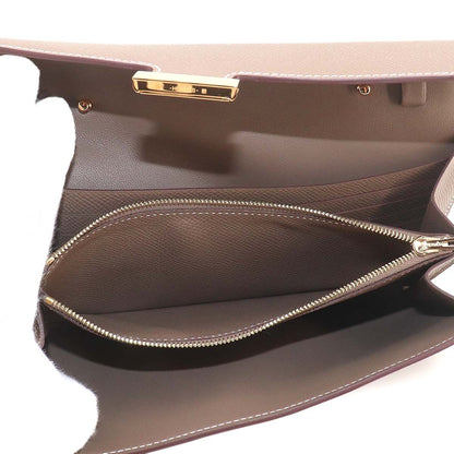 Hermes Constance Long Tougo Bifold Wallet Epsom Etoupe Gold — view 7