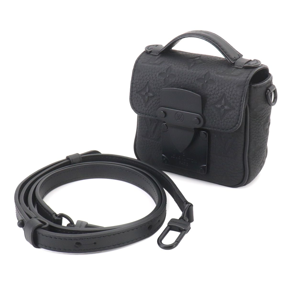 Louis Vuitton Monogram Taurillon Pico S Lock Shoulder Bag Leather Black — view 2
