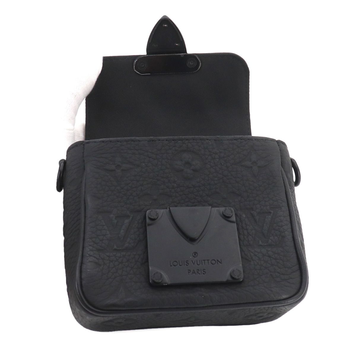 Louis Vuitton Monogram Taurillon Pico S Lock Shoulder Bag Leather Black — view 7