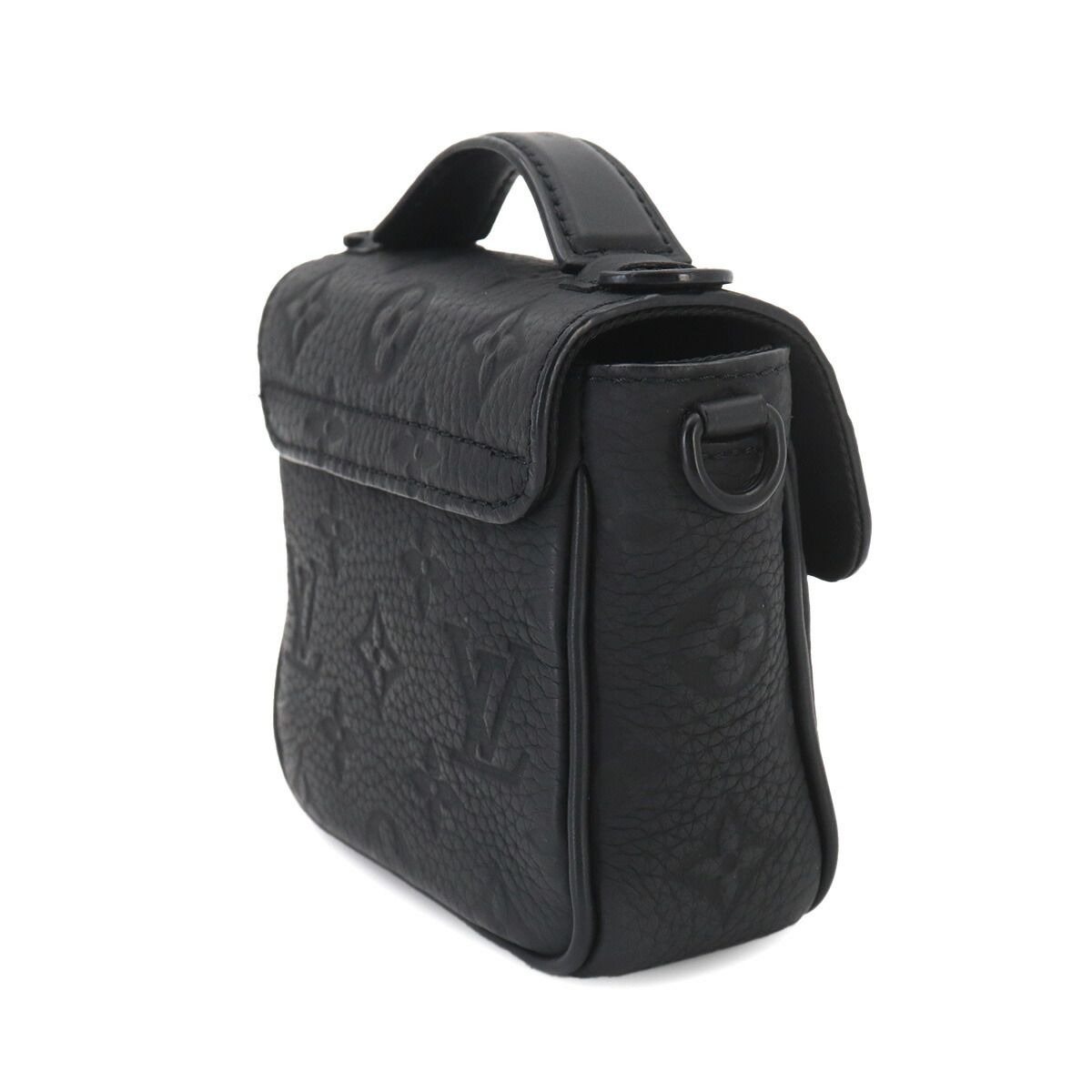 Louis Vuitton Monogram Taurillon Pico S Lock Shoulder Bag Leather Black — view 4