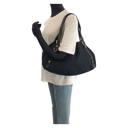 Gucci Abbey Black Gold GG Canvas Leather Tote Shoulder — view 7