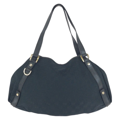 Gucci Abbey Black Gold GG Canvas Leather Tote Shoulder