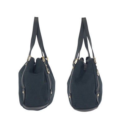 Gucci Abbey Black Gold GG Canvas Leather Tote Shoulder — view 8