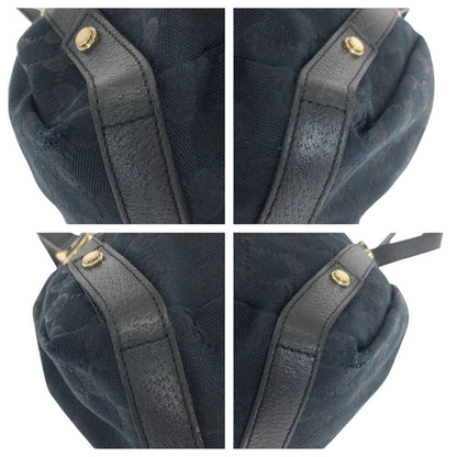 Gucci Abbey Black Gold GG Canvas Leather Tote Shoulder — view 3