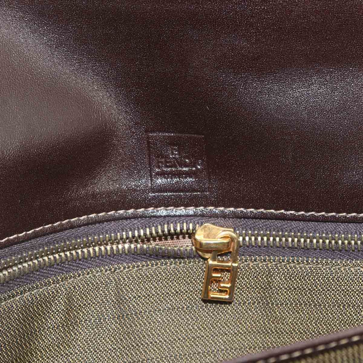 Fendi Zucca Pattern Bifold Wallet Canvas Leather Brown — view 6