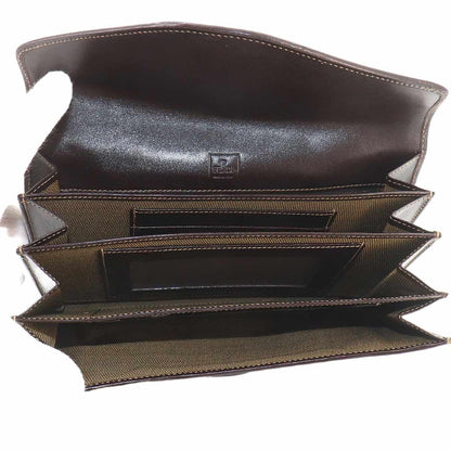 Fendi Zucca Pattern Bifold Wallet Canvas Leather Brown — view 5