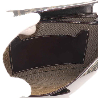 Fendi Zucca Pattern Bifold Wallet Canvas Leather Brown — view 7
