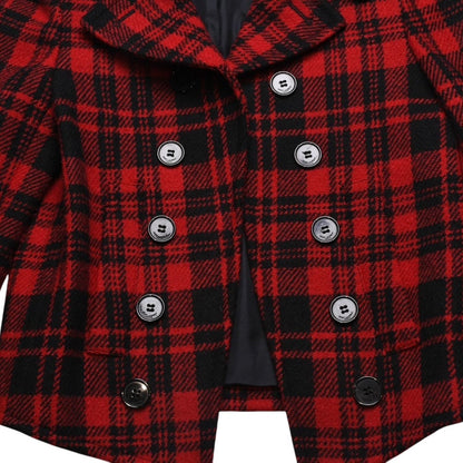 Saint Laurent Buffalo Plaid Double Breasted Jacket Tartan Check Red Black — view 6