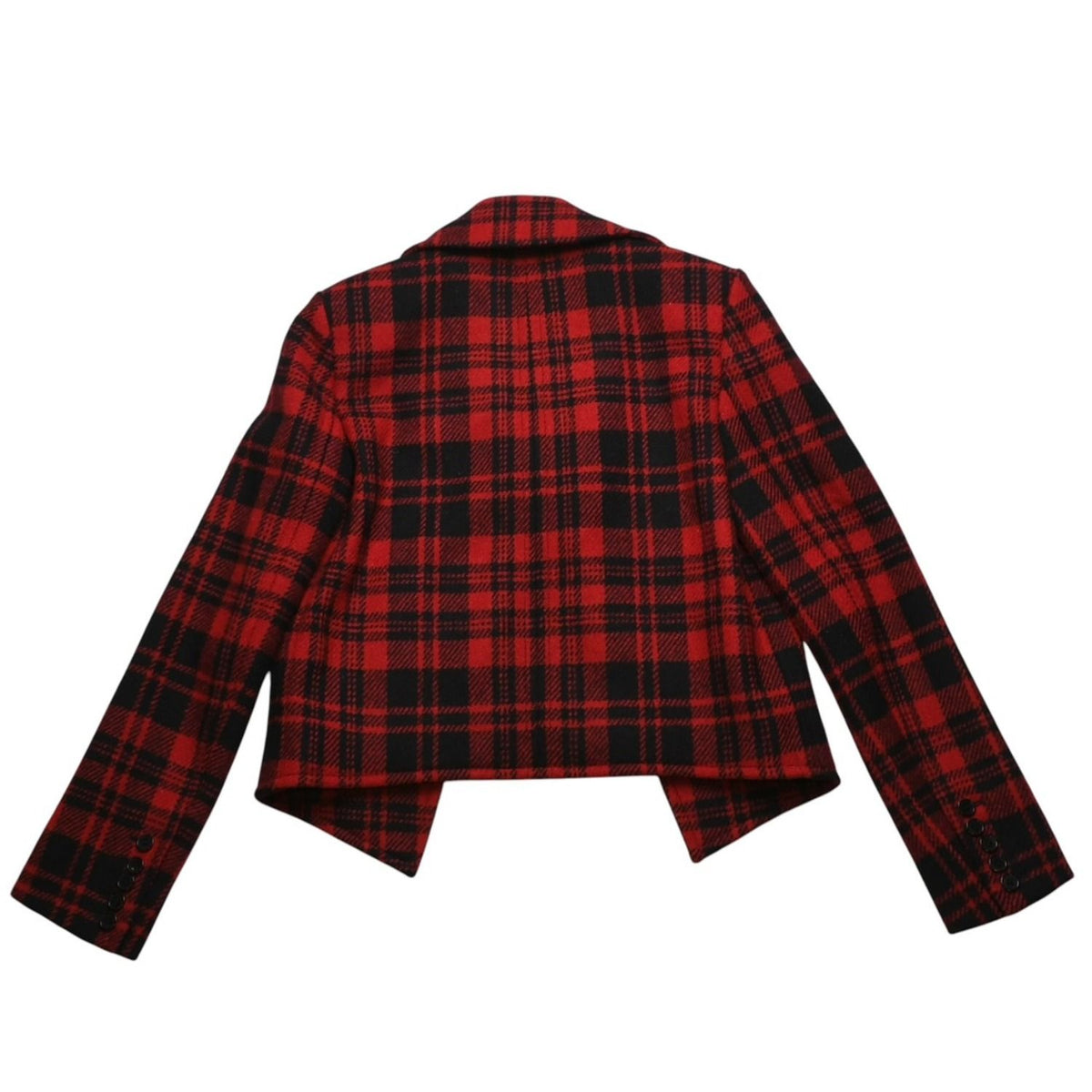 Saint Laurent Buffalo Plaid Double Breasted Jacket Tartan Check Red Black — view 2