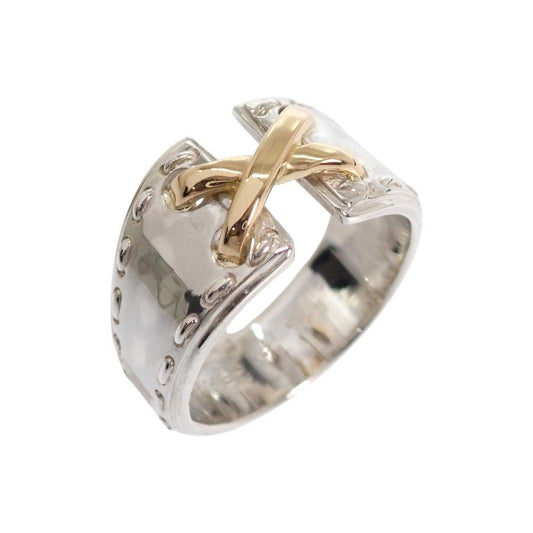 Hermes Mexico Ring 53 Gold 925 Sterling Silver Volume Corset