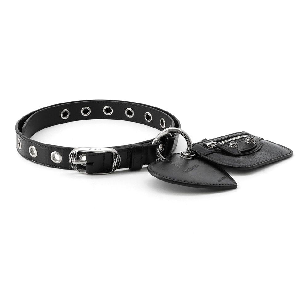 Balenciaga Belt Luca Gold le Cagole with Coin Case Leather 105 Black