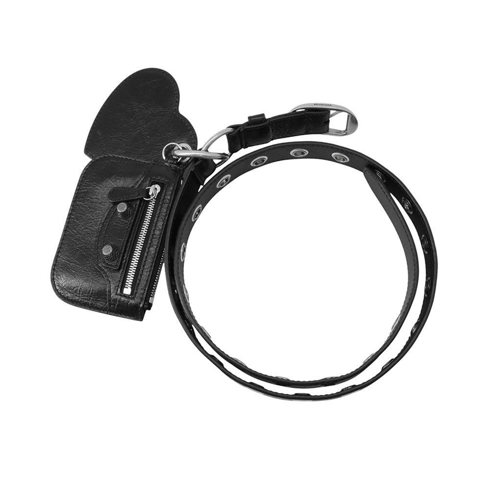 Balenciaga Belt Luca Gold le Cagole with Coin Case Leather 105 Black — view 3