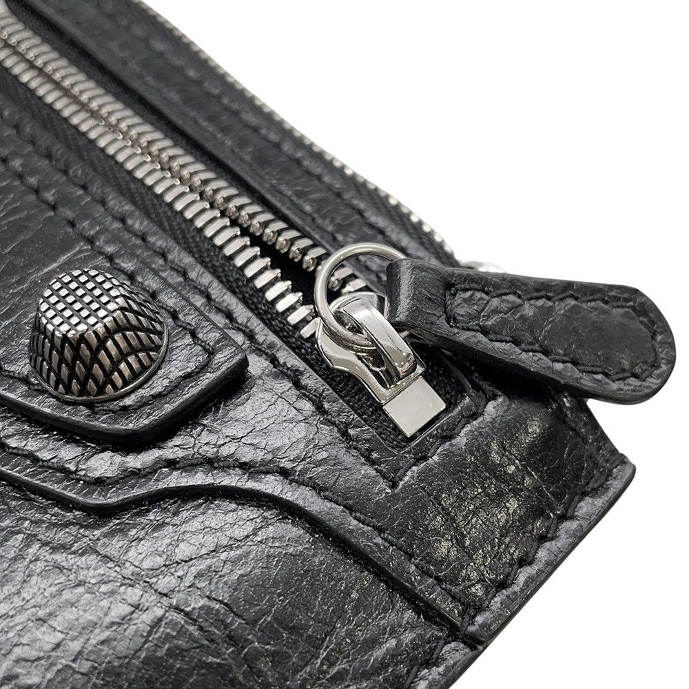 Balenciaga Belt Luca Gold le Cagole with Coin Case Leather 105 Black — view 7