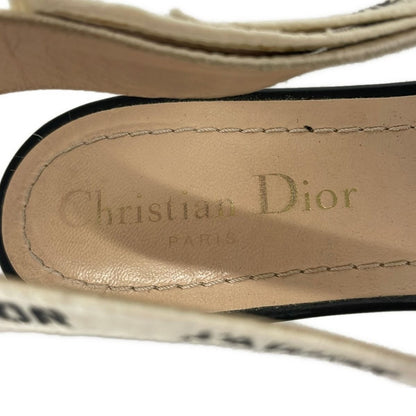 Dior Sandals 37 Black Ivory Ribbon J'adior Leather — view 5