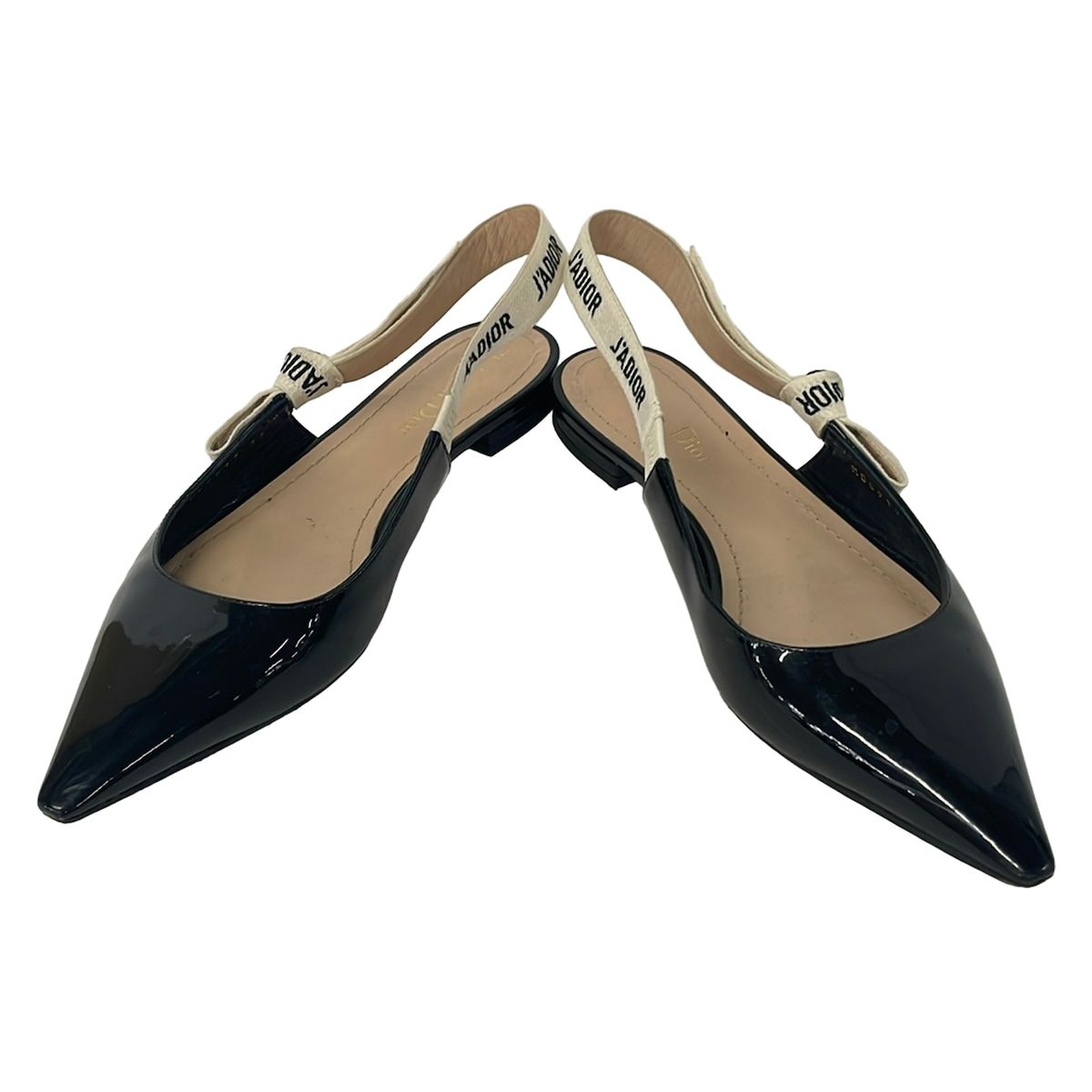 Dior Sandals 37 Black Ivory Ribbon J'adior Leather — view 2