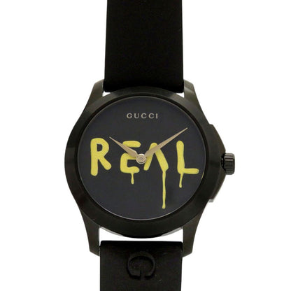 Gucci Timeless Ghost 126.4 SS Rubber Black Quartz Watch Dial