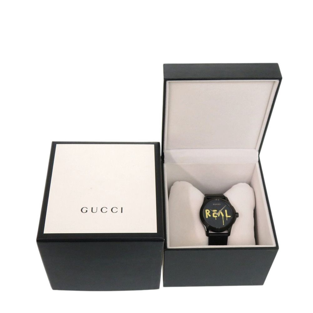 Gucci Timeless Ghost 126.4 SS Rubber Black Quartz Watch Dial — view 2