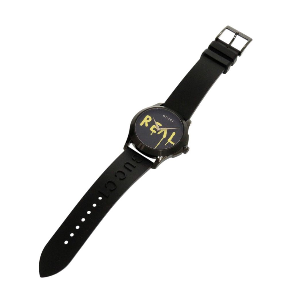Gucci Timeless Ghost 126.4 SS Rubber Black Quartz Watch Dial — view 3