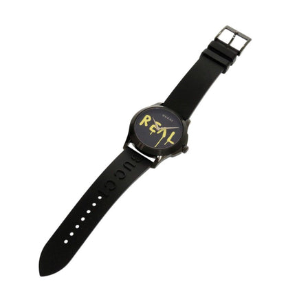 Gucci Timeless Ghost 126.4 SS Rubber Black Quartz Watch Dial — view 3