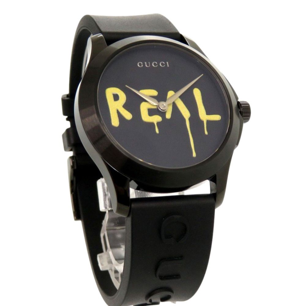 Gucci Timeless Ghost 126.4 SS Rubber Black Quartz Watch Dial — view 6