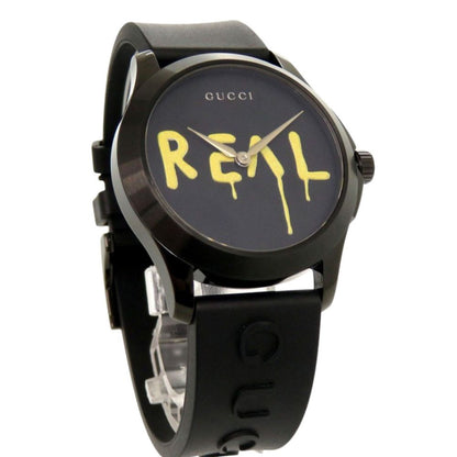 Gucci Timeless Ghost 126.4 SS Rubber Black Quartz Watch Dial — view 6