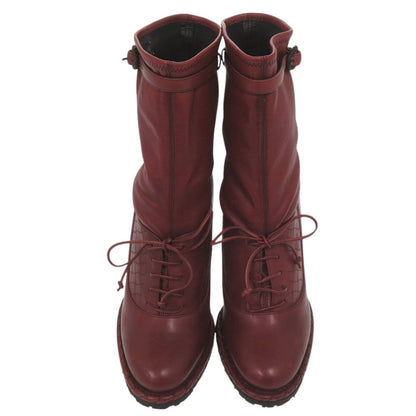 Bottega Veneta Intrecciato Stitch Wedge Ankle Boots 36) Leather Wine — view 2