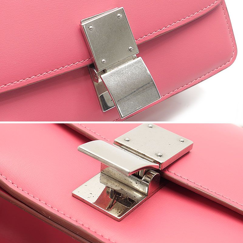 Celine Classic Box Small Leather Shoulder Bag Pink — view 4