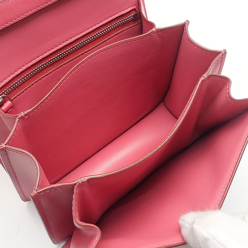 Celine Classic Box Small Leather Shoulder Bag Pink — view 7