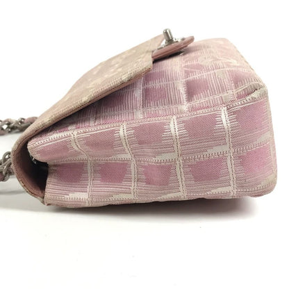 Chanel Shoulder Bag CC Logo Nylon Pink — view 5