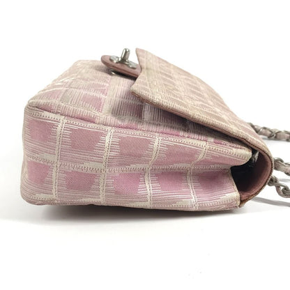 Chanel Shoulder Bag CC Logo Nylon Pink — view 4