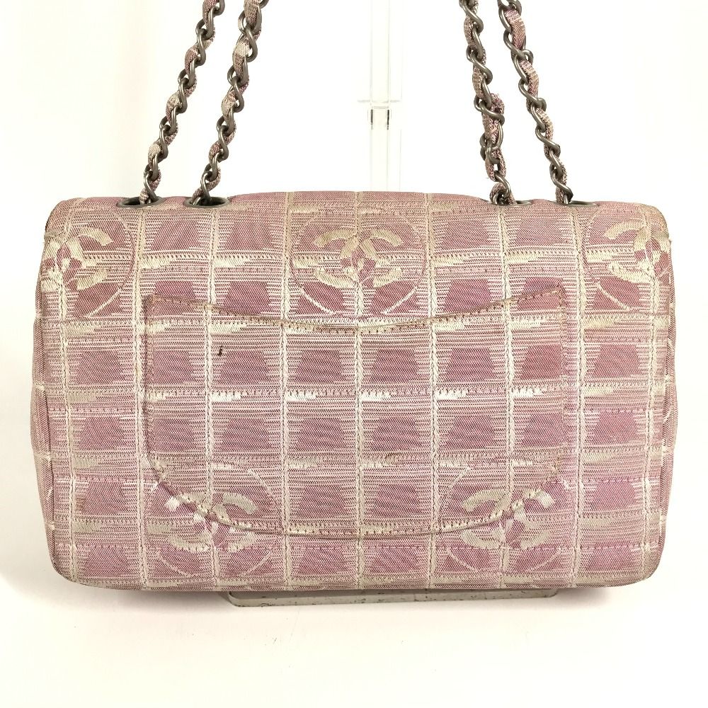 Chanel Shoulder Bag CC Logo Nylon Pink — view 3
