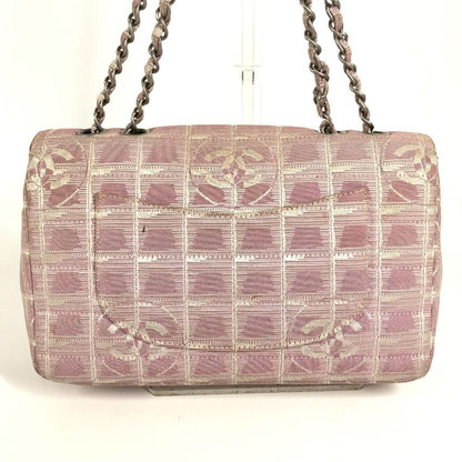 Chanel Shoulder Bag CC Logo Nylon Pink — view 3