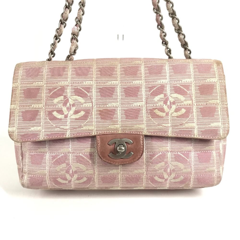 Chanel Shoulder Bag CC Logo Nylon Pink — view 2