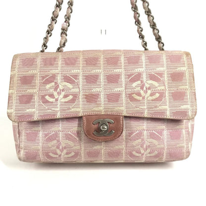 Chanel Shoulder Bag CC Logo Nylon Pink — view 2
