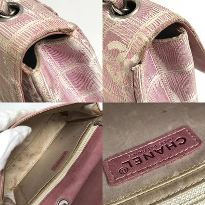 Chanel Shoulder Bag CC Logo Nylon Pink — view 8